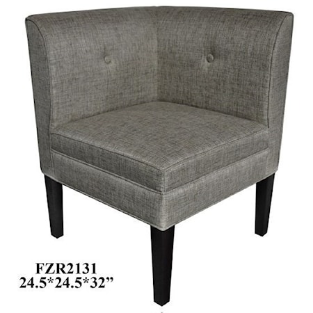 Abbott Button Tufted Corner Linen Chair